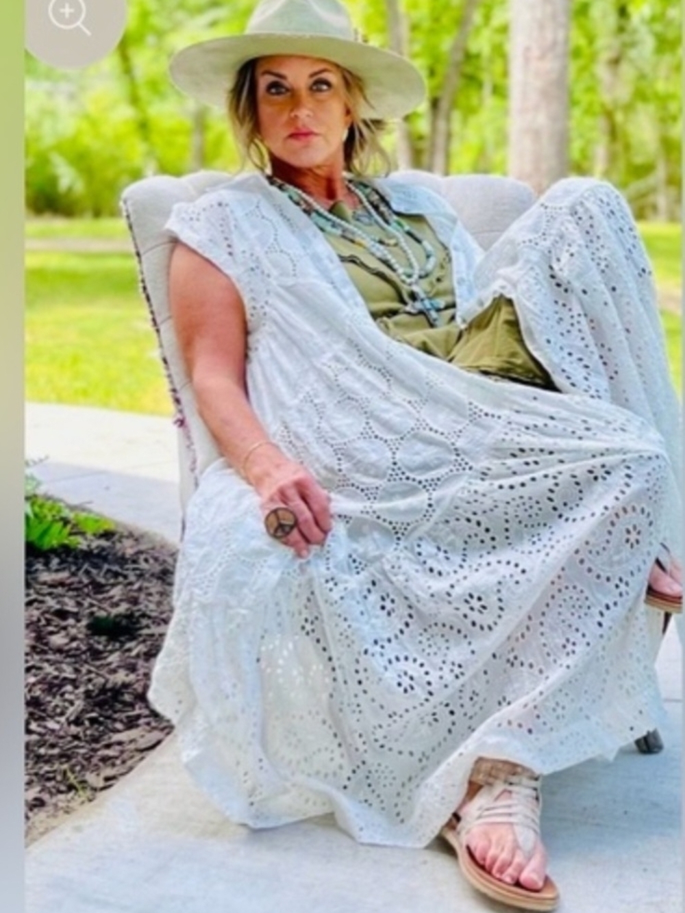 Jaded Gypsy Eyelet Button Down Dress / Duster Sz S/M - Picture 4 of 12